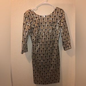 Gold Sequin Cocktail Dress